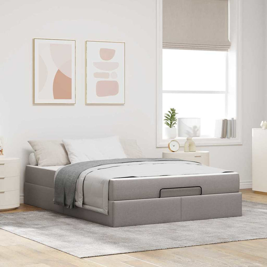 Bedframe Taupe 140 x 200 cm Stof