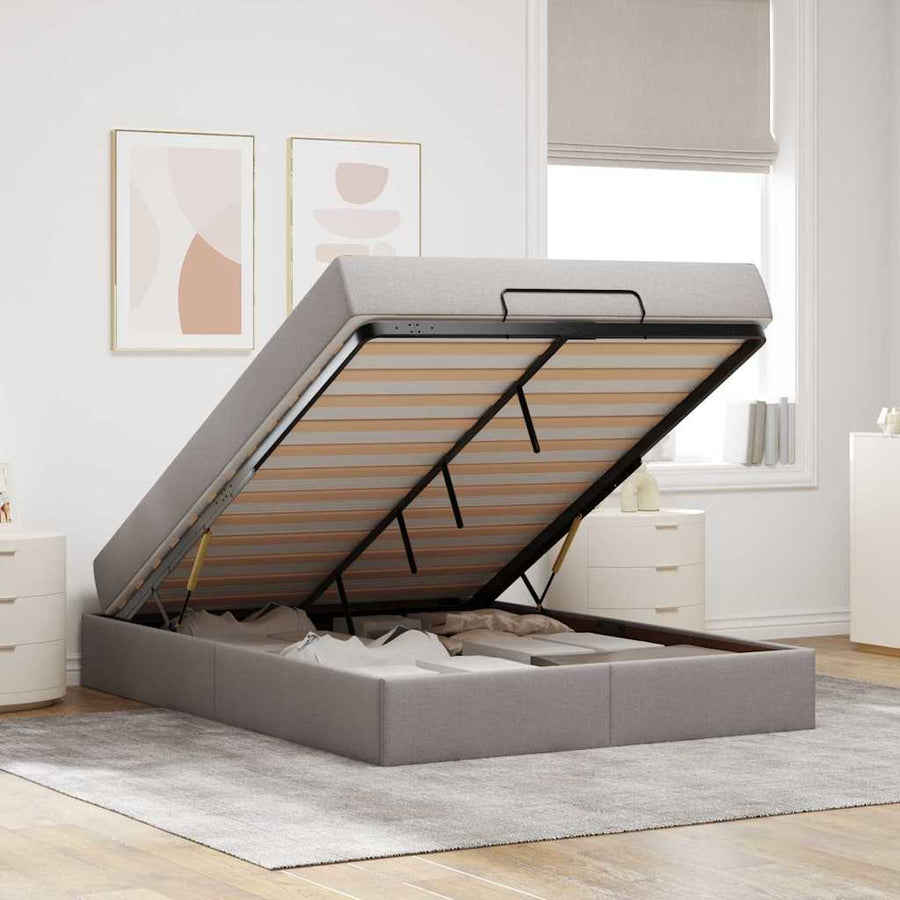 Bedframe Taupe 140 x 200 cm Stof