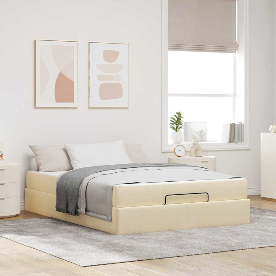 Bedframe Anders met opslag Crème 140 x 200 cm Stof