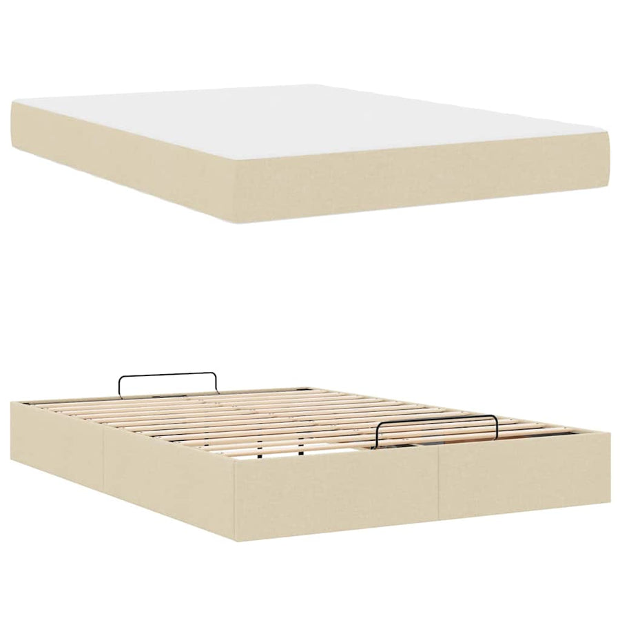 Bedframe Anders met opslag Crème 140 x 200 cm Stof
