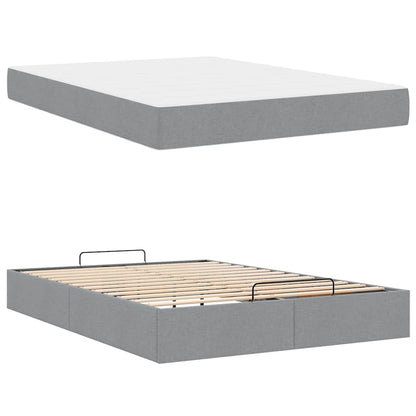 Bedframe Anders met opslag Lichtgrijs 160 x 200 cm Stof
