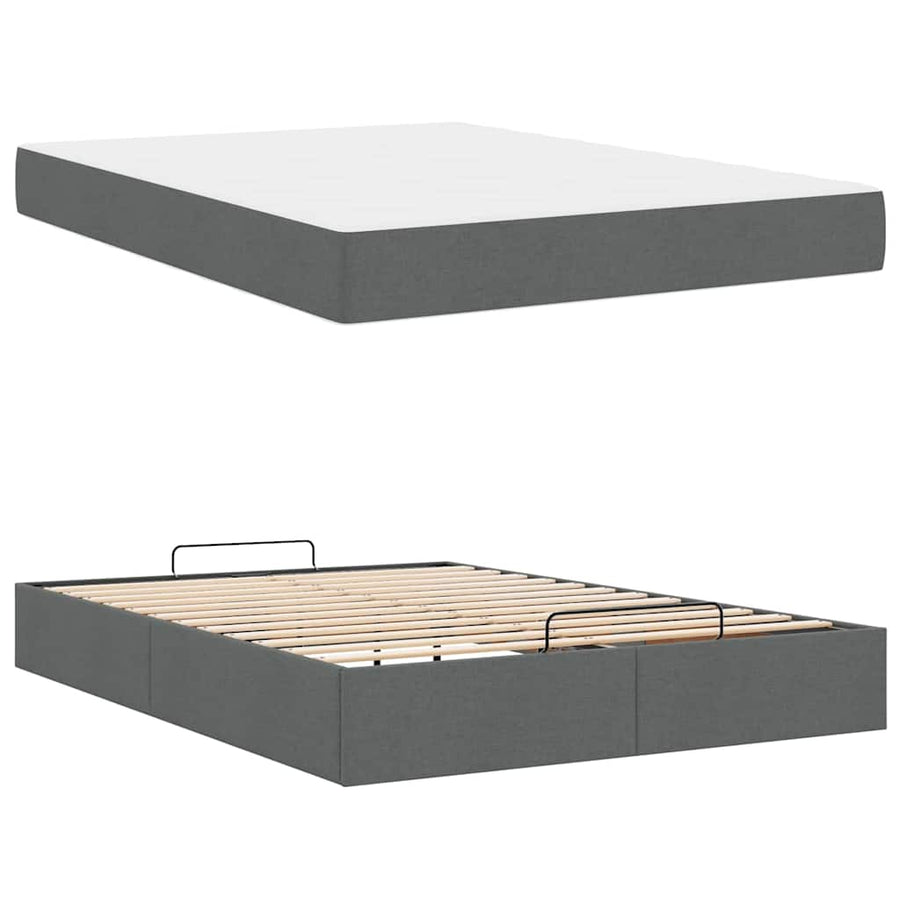 Bedframe Anders met opslag Donkergrijs 160 x 200 cm Stof