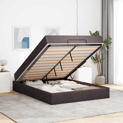Bedframe met matras 2 pcs Tan Stof