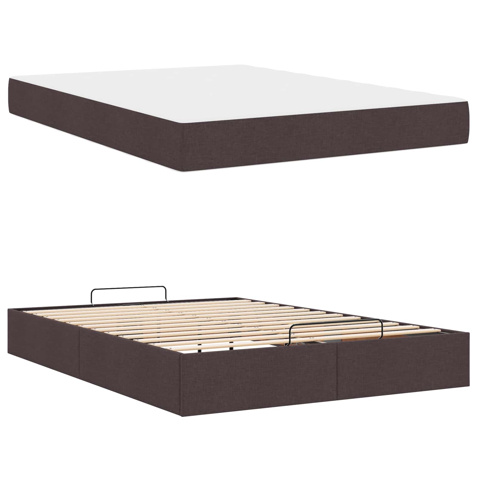 Bedframe met matras 2 pcs Tan Stof