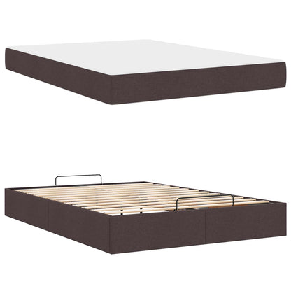 Bedframe met matras 2 pcs Tan Stof