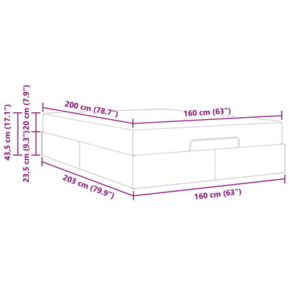 Bedframe met matras 2 pcs Tan Stof