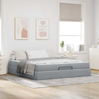 Opbergbedframe 180x200 cm lichtgrijs stof