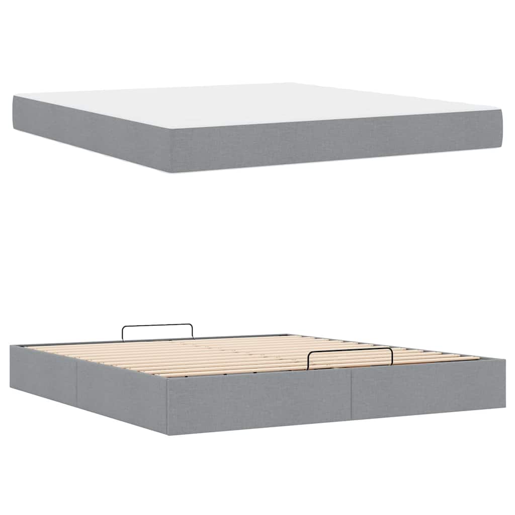 Bedframe Anders met opslag Lichtgrijs 180 x 200 cm Stof