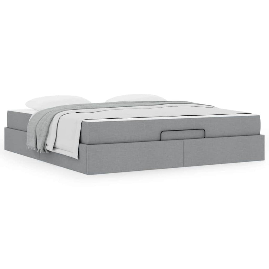 Bedframe Anders met opslag Lichtgrijs 180 x 200 cm Stof