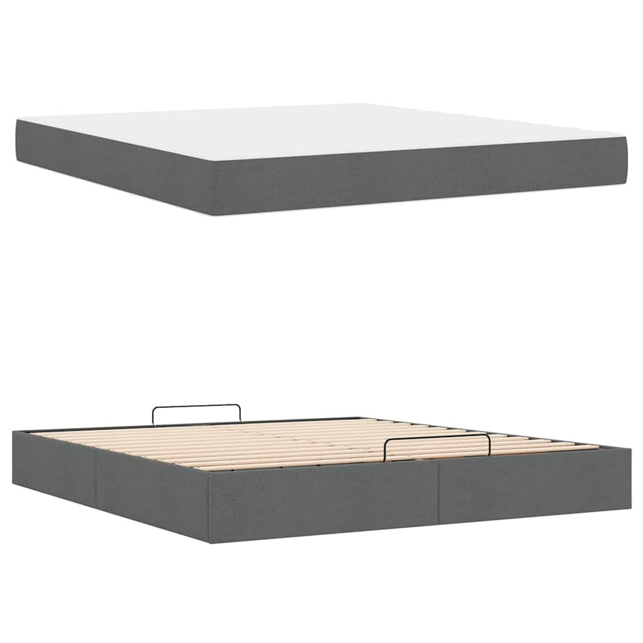 Bedframe Anders met opslag Donkergrijs 180 x 200 cm Stof
