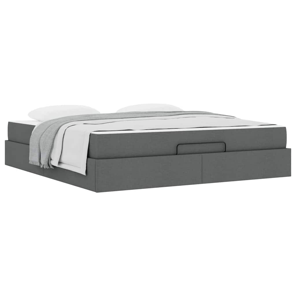 Bedframe Anders met opslag Donkergrijs 180 x 200 cm Stof