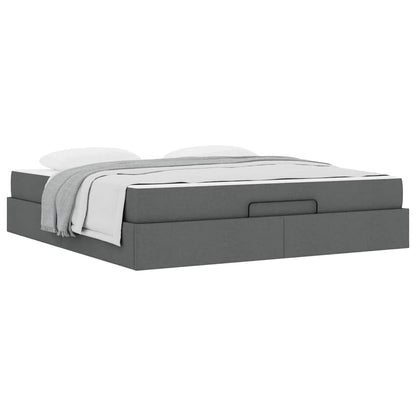 Bedframe Anders met opslag Donkergrijs 180 x 200 cm Stof