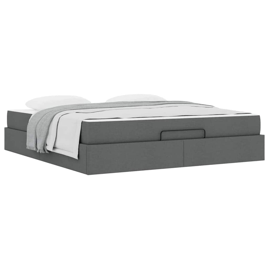 Bedframe Anders met opslag Donkergrijs 180 x 200 cm Stof