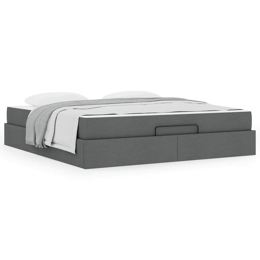 Bedframe Anders met opslag Donkergrijs 180 x 200 cm Stof
