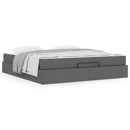 Bedframe Anders met opslag Donkergrijs 180 x 200 cm Stof