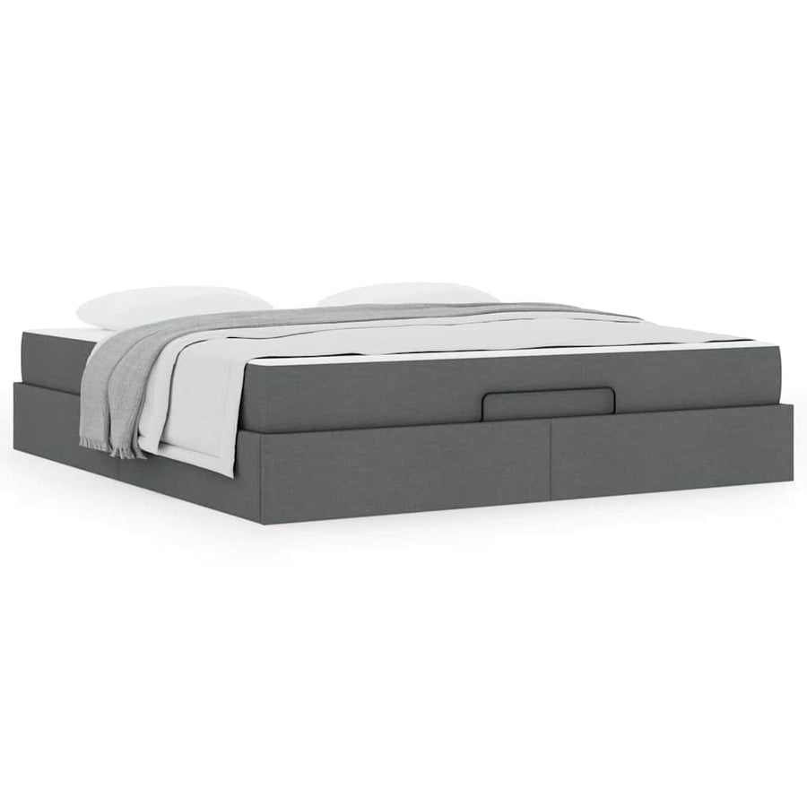 Bedframe Anders met opslag Donkergrijs 180 x 200 cm Stof