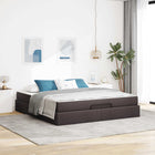 Bedframe met matras 203x180x43,5 cm tan stof