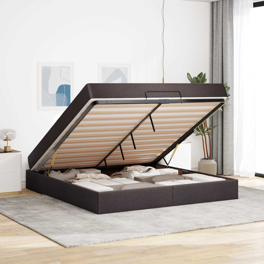 Bedframe met matras 2 st Tan Stof