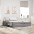 Bed frame with mattress and 2 pcs Taupe Fabric