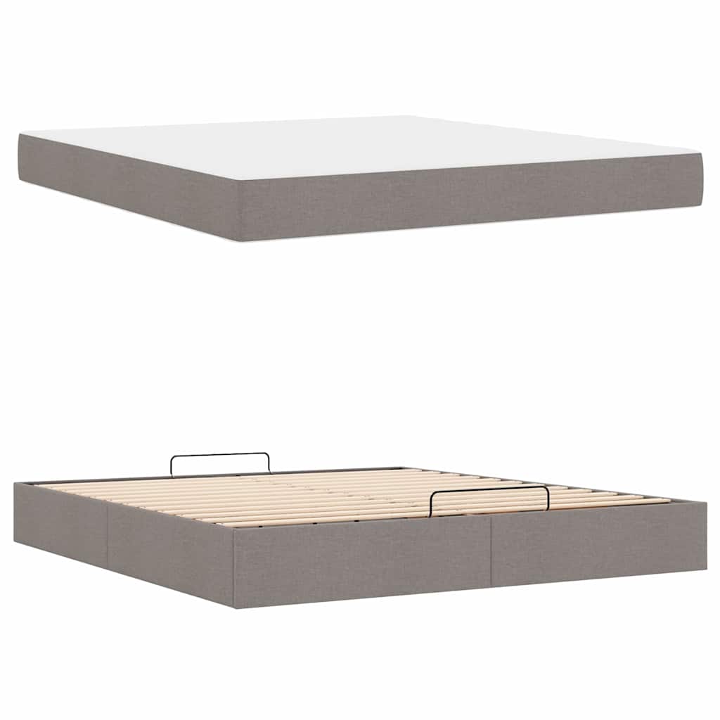 Bedframe Anders met opslag Taupe 180 x 200 cm Stof