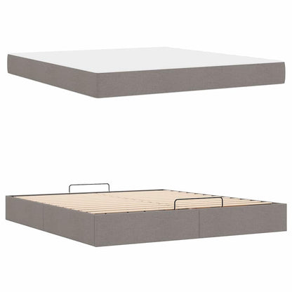 Bedframe Anders met opslag Taupe 180 x 200 cm Stof