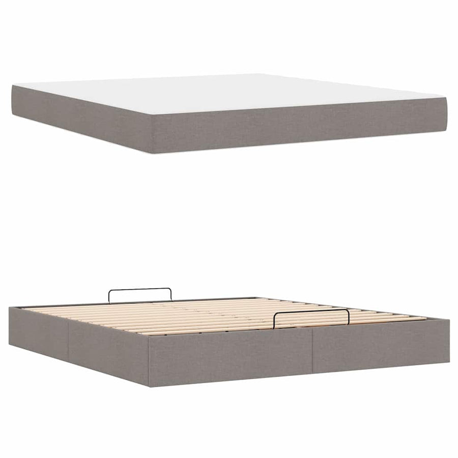 Bedframe Anders met opslag Taupe 180 x 200 cm Stof