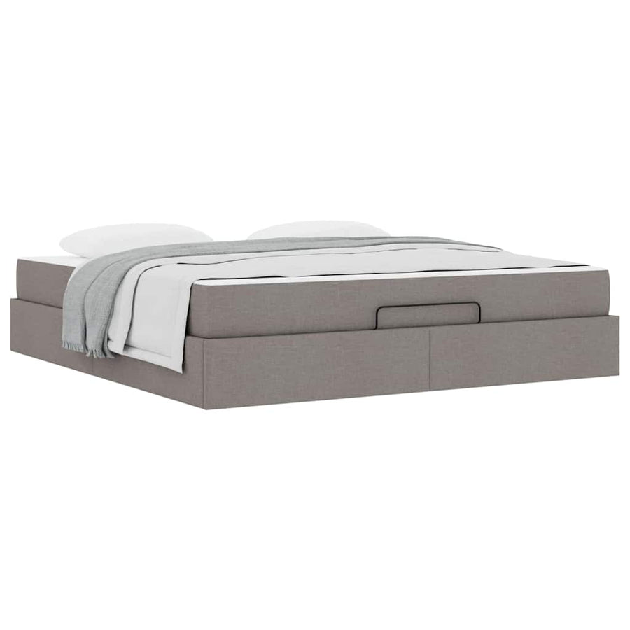 Bedframe Anders met opslag Taupe 180 x 200 cm Stof