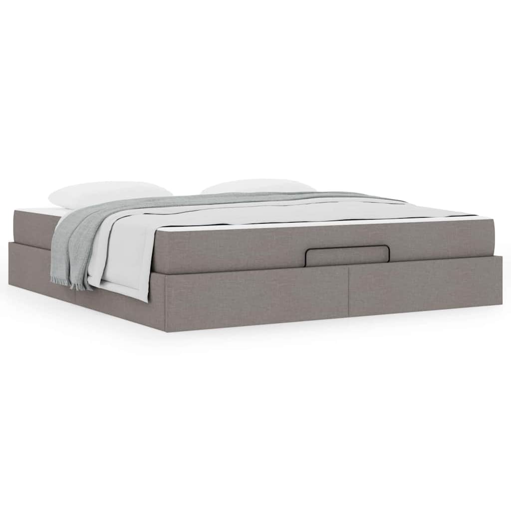 Bedframe Anders met opslag Taupe 180 x 200 cm Stof