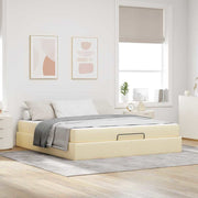 Opbergbedframe 180x200 cm crème stof