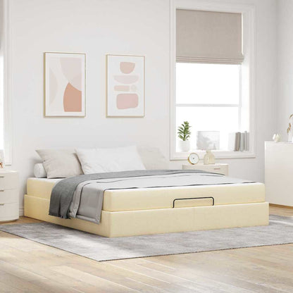 Bedframe Anders met opslag Crème 180 x 200 cm Stof