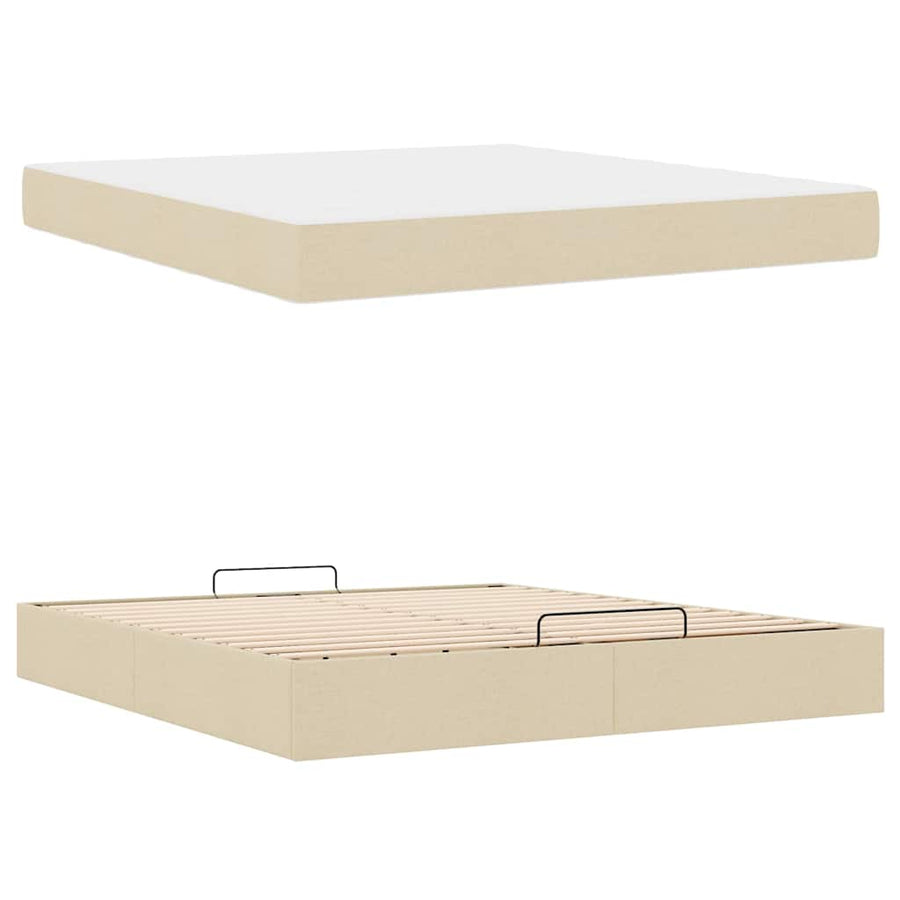 Bedframe Anders met opslag Crème 180 x 200 cm Stof