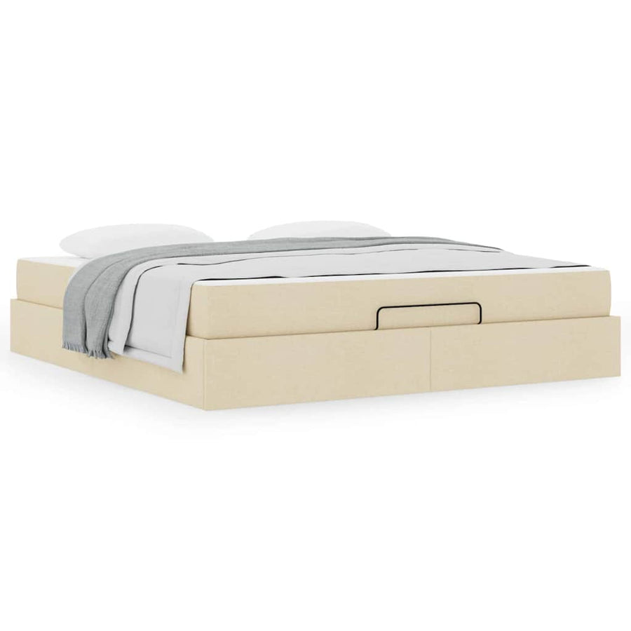Bedframe Anders met opslag Crème 180 x 200 cm Stof