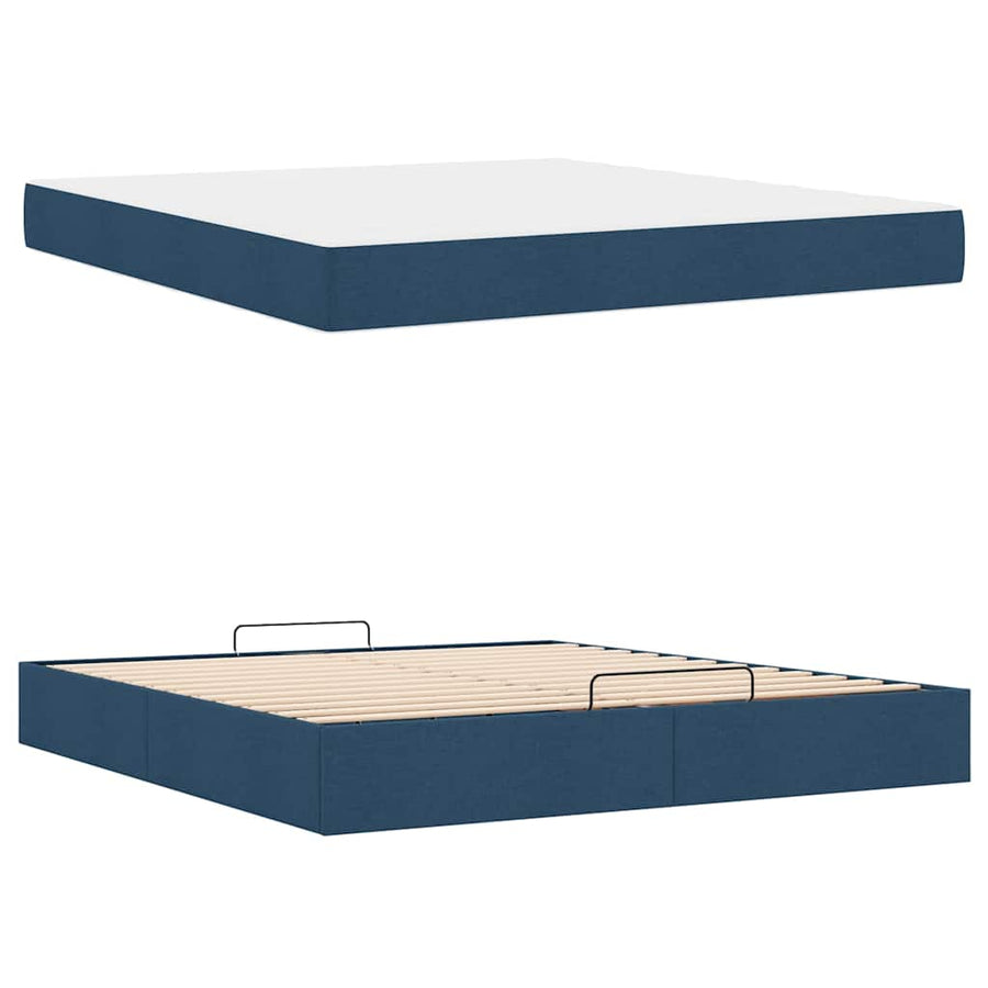 Bedframe Anders met opslag Blauw 180 x 200 cm Stof