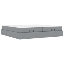 Bedframe met matras met matras 2 pcs Lichtgrijs Stof
