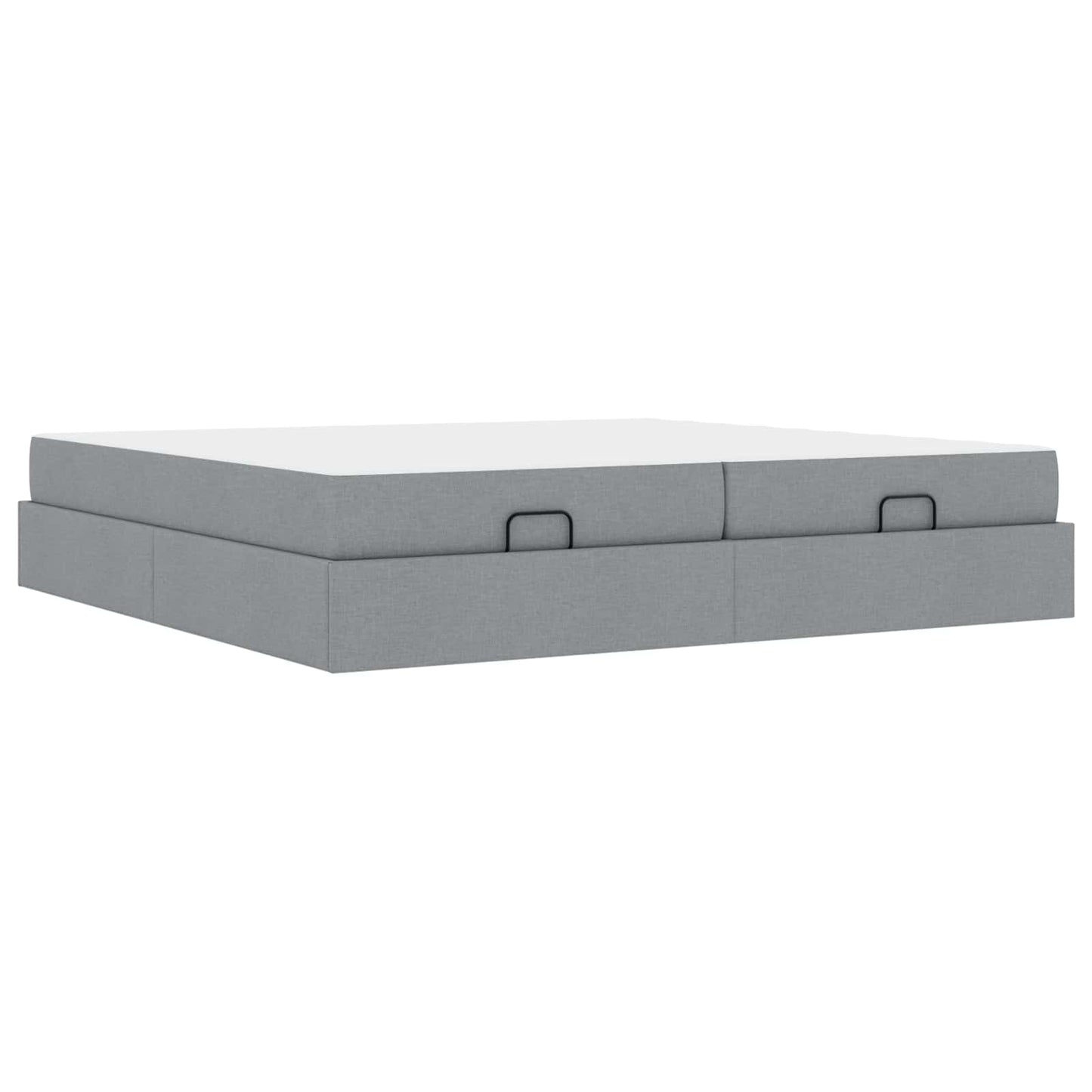 Bedframe met matras met matras 2 pcs Lichtgrijs Stof