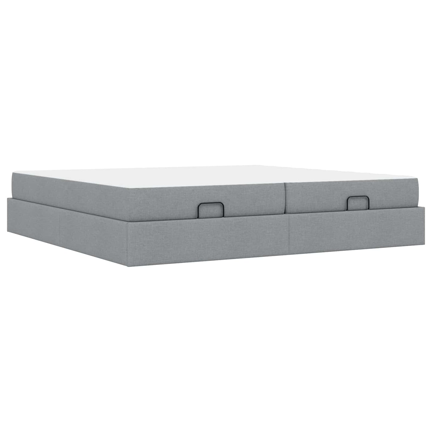 Bedframe met matras met matras 2 pcs Lichtgrijs Stof