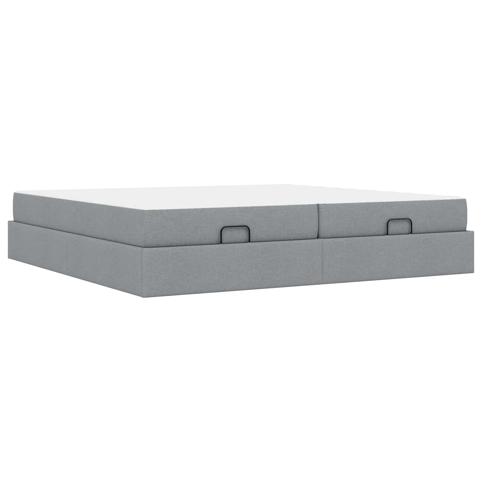 Bedframe met matras met matras 2 pcs Lichtgrijs Stof