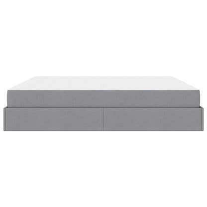 Bedframe met matras met matras 2 pcs Lichtgrijs Stof