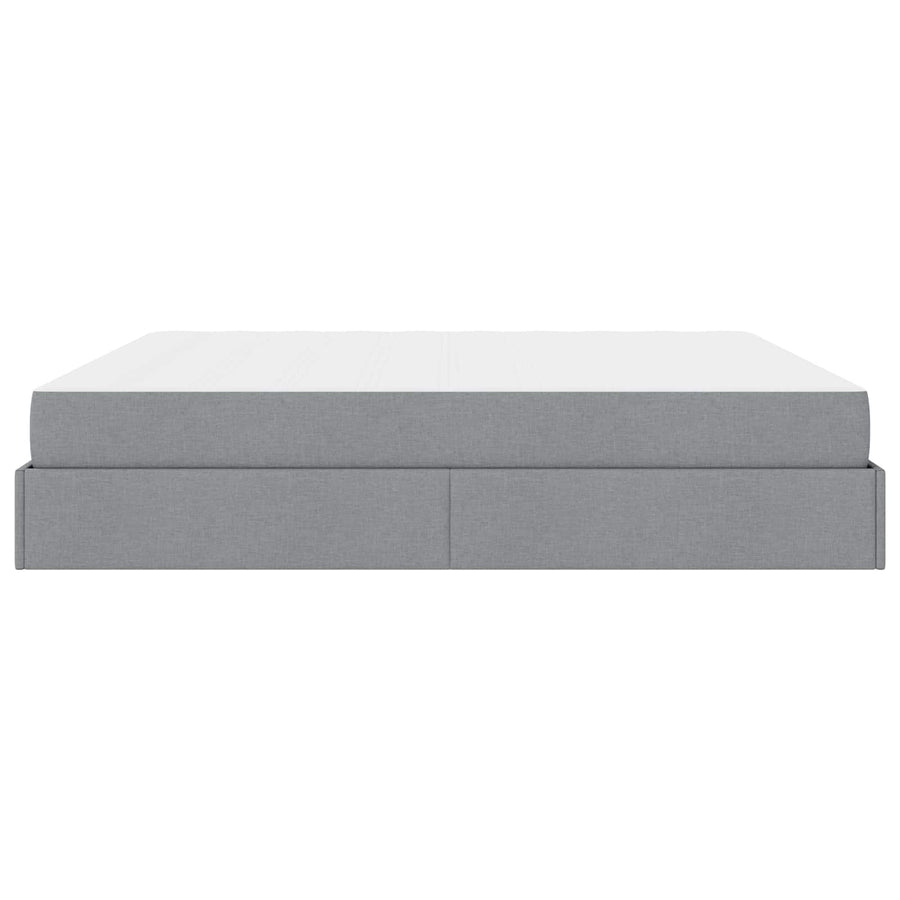 Bedframe met matras met matras 2 pcs Lichtgrijs Stof