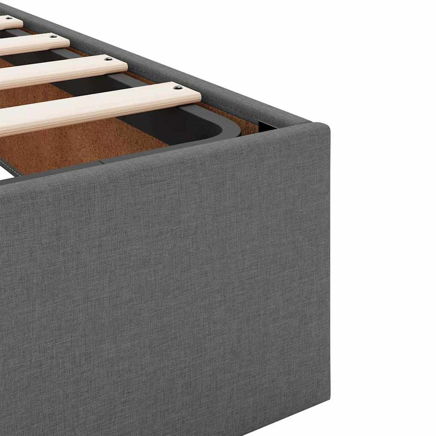 Bedframe Anders met opslag Donkergrijs 200 x 200 cm Stof
