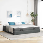 Opbergbedframe 200x200 cm donkergrijs stof