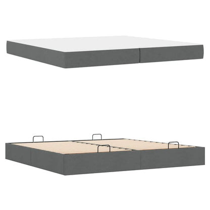 Bedframe Anders met opslag Donkergrijs 200 x 200 cm Stof