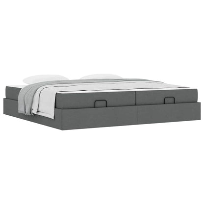 Bedframe Anders met opslag Donkergrijs 200 x 200 cm Stof