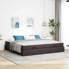 Bed Frame with Mattress with Mattress 2 pcs Tan Fabric