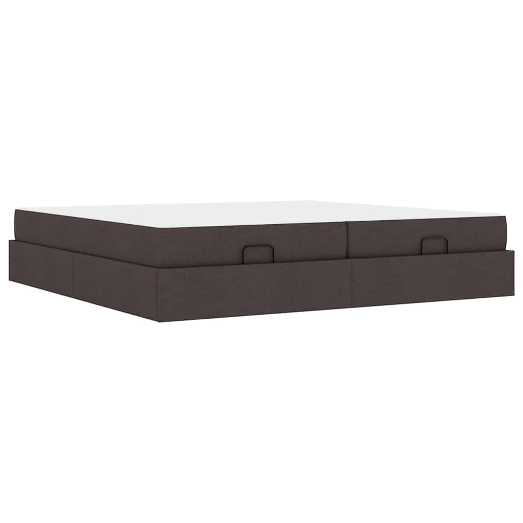 Bedframe Anders met opslag Donkerbruin 200 x 200 cm Stof