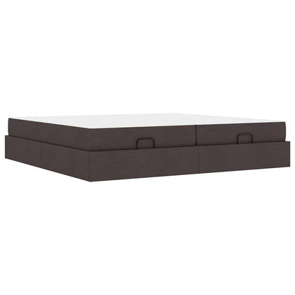 Bedframe Anders met opslag Donkerbruin 200 x 200 cm Stof