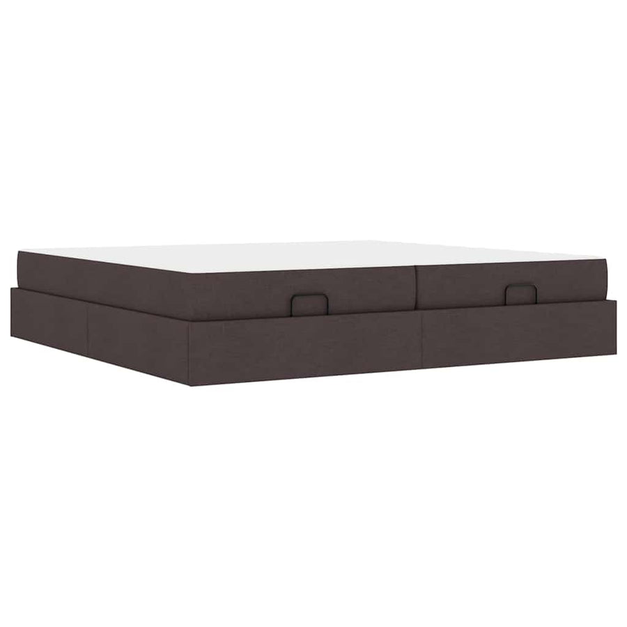 Bedframe Anders met opslag Donkerbruin 200 x 200 cm Stof