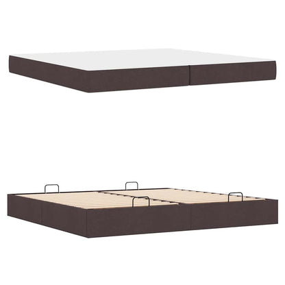 Bedframe Anders met opslag Donkerbruin 200 x 200 cm Stof