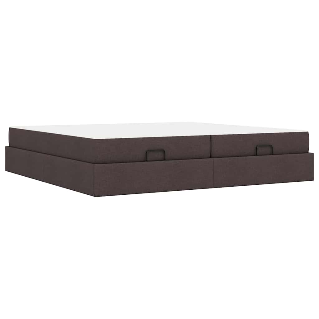 Bedframe Anders met opslag Donkerbruin 200 x 200 cm Stof
