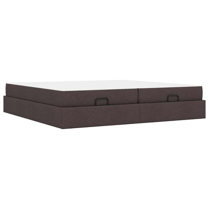 Bedframe Anders met opslag Donkerbruin 200 x 200 cm Stof